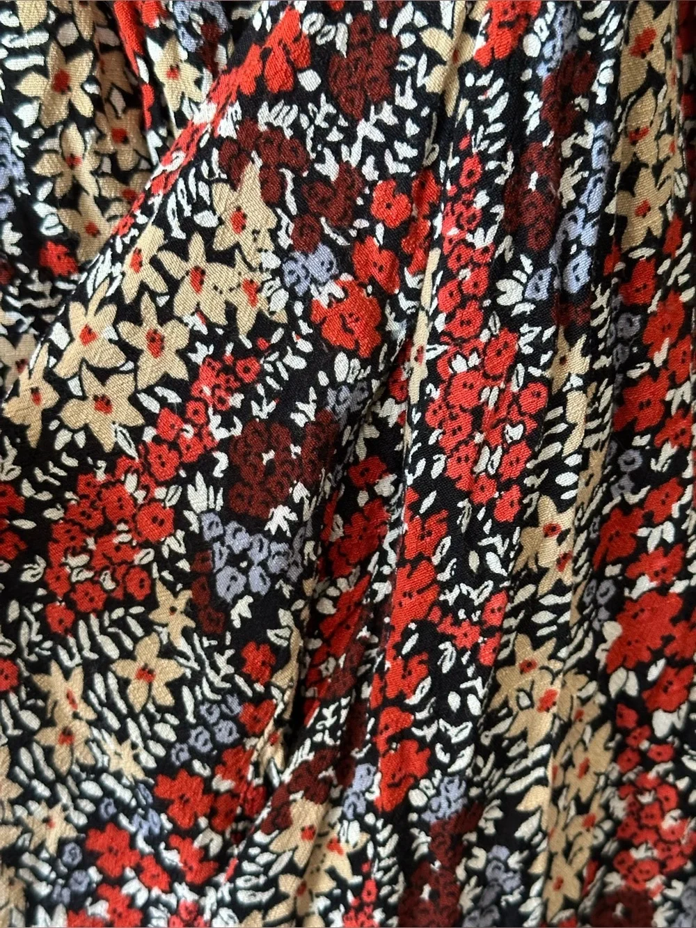 Free People Floral Cutout Mini Dress XS Boho Prairie Tie Sleeve Pockets